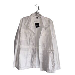 Eddie Bauer White Scouting Safari Jacket NWT Women's Size Medium Button Front